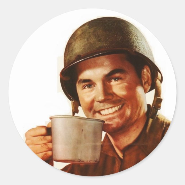 GI Cuppa Joe Runder Aufkleber (Vorderseite)