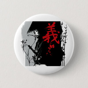 GI dunkler Samurai-Knopf Button