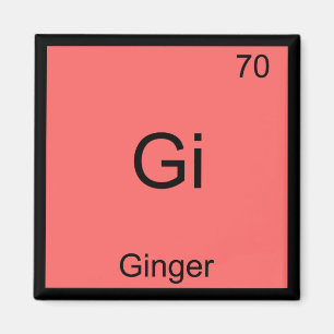 Gi - Ginger Chemie Periodisches Tabellensymbol Magnet