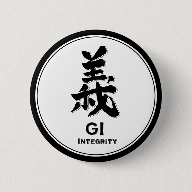 GI Integrität Bushido Tusamurai Kanji Button (Vorderseite)