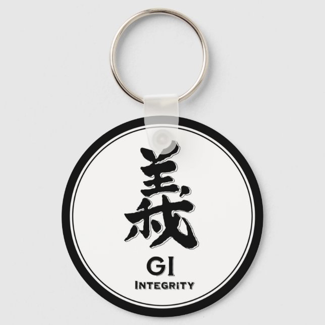Gi Integrity Honesty bushido Tusamurai Kanji Schlüsselanhänger (Vorderseite)