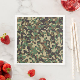 GI Soldier Camouflage Military Celebration Party Serviette