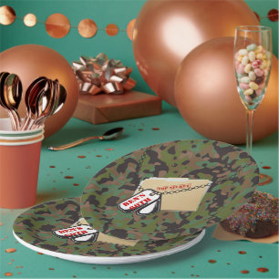 GI-Tarnanzug-Tischdecken-Top-Secret-Soldaten-Party Pappteller