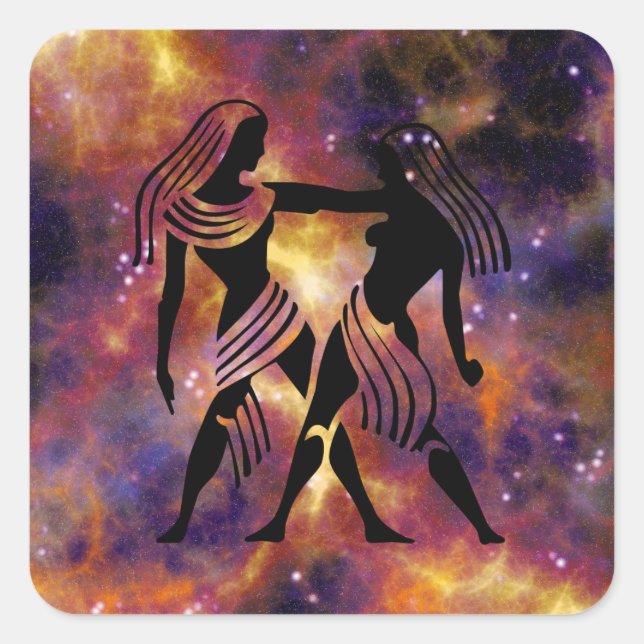 Gi-Zwillinge-Aufkleber Quadratischer Aufkleber (Vorderseite)