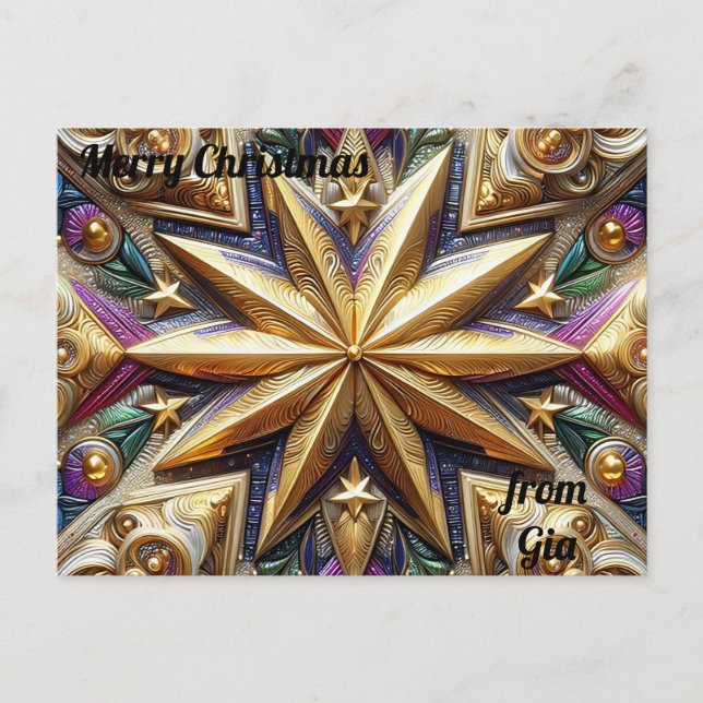 GIA ~ CHRISTMAS ~ 3D star pattern ~ Postkarte (Vorderseite)