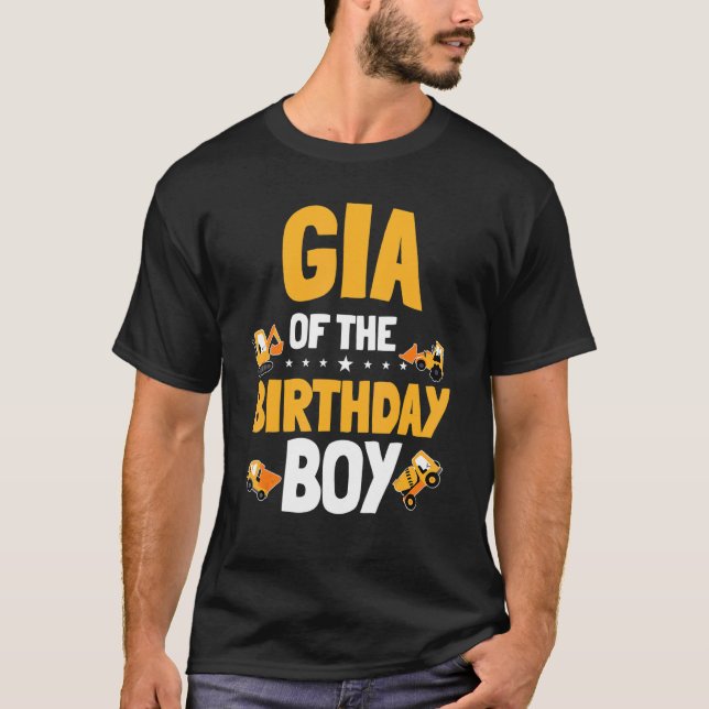 Gia of the Birthday Boy Construction Worker P T-Shirt (Vorderseite)