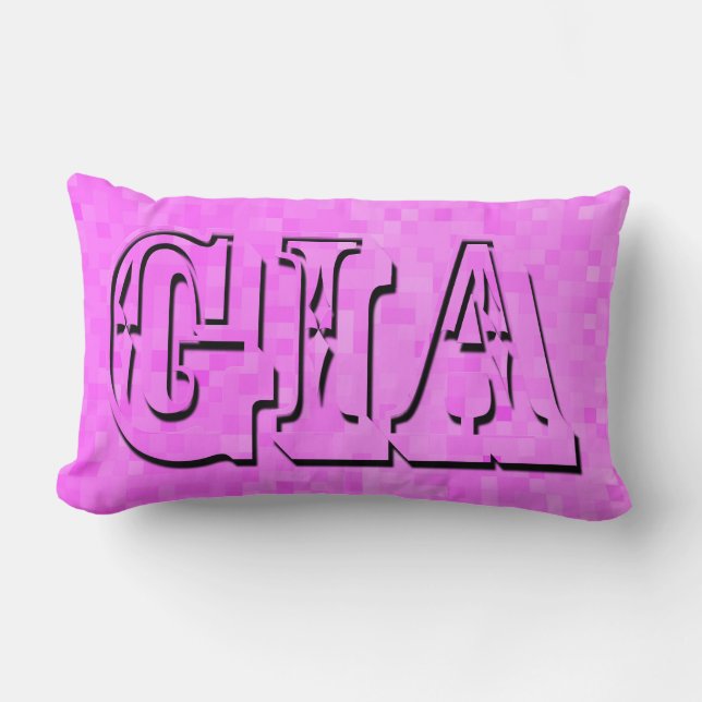 Gia, Pink Girls Name Logo, Lendenkissen (Vorderseite)