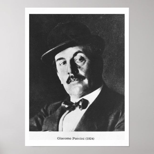 Giacomo Puccini (1858-1924) 1924 (fotolitho) (b/w) Poster (Vorne)