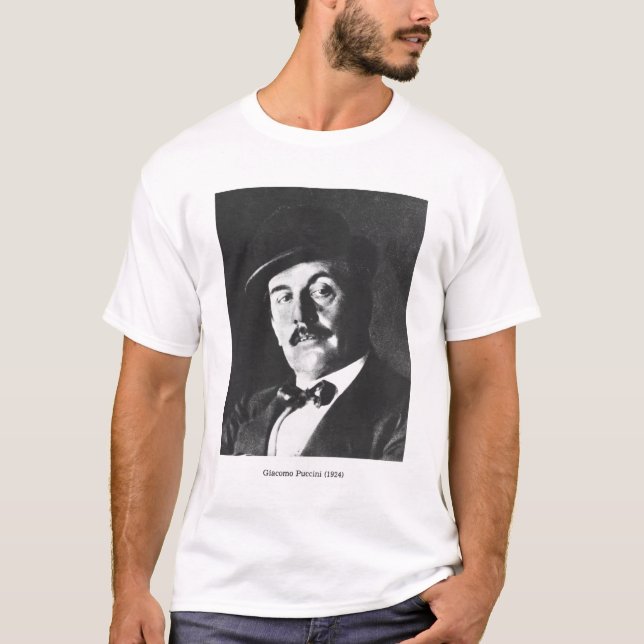 Giacomo Puccini (1858-1924) 1924 (photolitho) (b/w T-Shirt (Vorderseite)