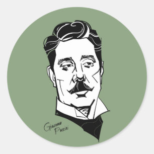 Giacomo Puccini Runder Aufkleber