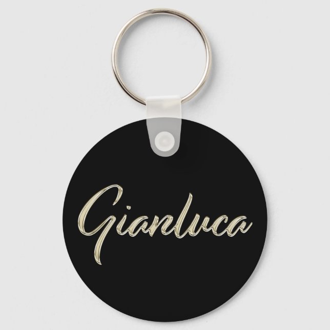 Gianluca-Whitegold-Button-Schlüsselbegriff Schlüsselanhänger (Vorderseite)