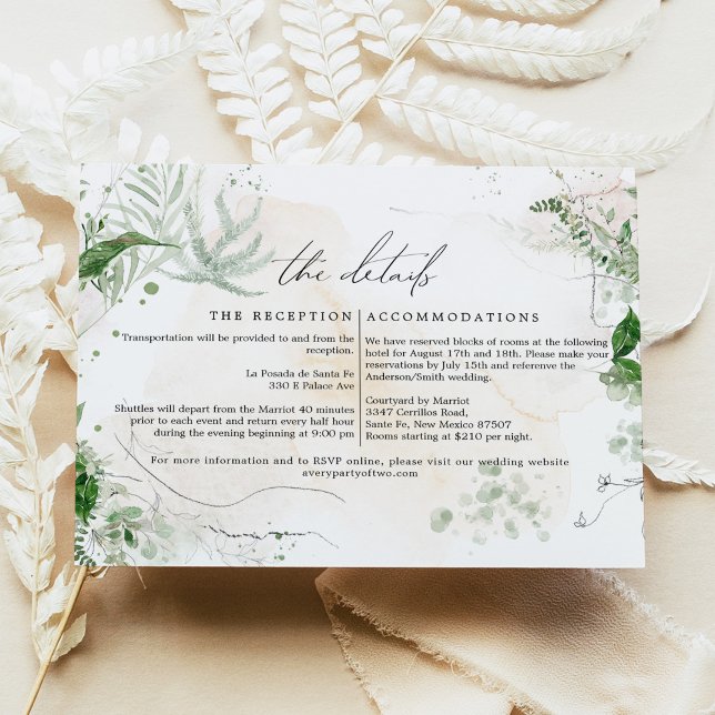 GIANNA Boho Etherial Greenerity Wedding Details Ca Einladung (Von Creator hochgeladen)