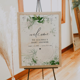 GIANNA Etherial Greenerenery Baby Shower Willkomme Poster