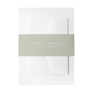 GIANNA Minimalistisch Earth Tone Sage Green Weddin Einladungsbanderole