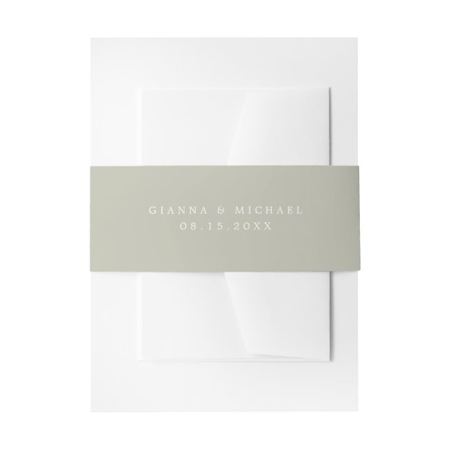 GIANNA Minimalistisch Earth Tone Sage Green Weddin Einladungsbanderole (Vorderseite Beispiel)