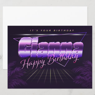 Gianna Name Vorname lila retro Karte Geburtstag