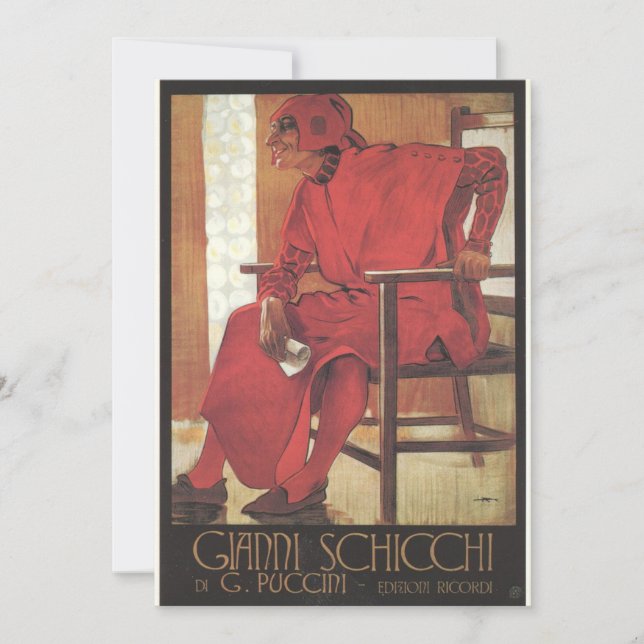 Gianni Schicchi Poster (Puccini) Einladung (Vorderseite)