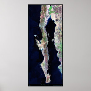Giant 41"x96" Baja California Satellitenposter Poster