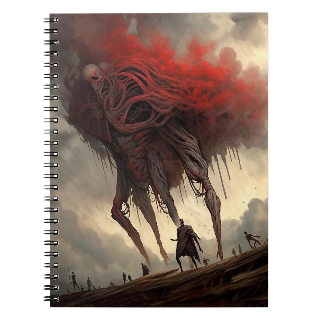 Giant Alien Walking Science Fiction Horror Kunst Notizblock (Vorderseite)