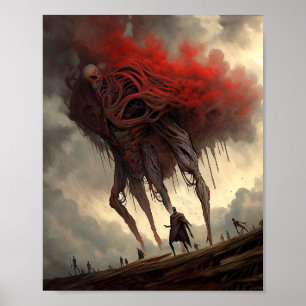 Giant Alien Walking Science Fiction Horror Kunst Poster