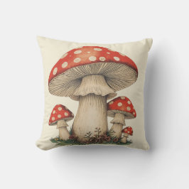 Giant Amanita Mushroom Retro Cottagecore - Graphic Kissen