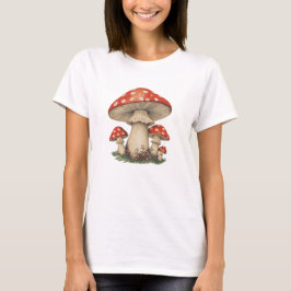 Giant Amanita Mushroom - Retro Cottagecore Graphic T-Shirt