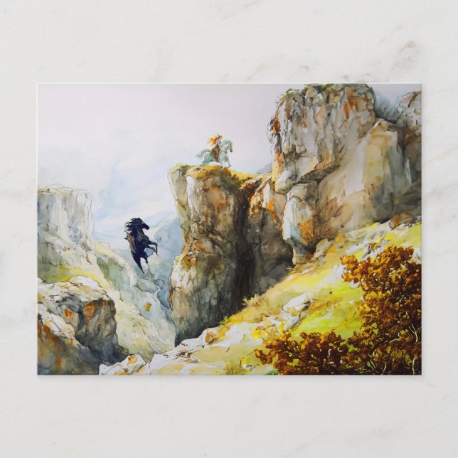Giant Bodo Falls Rosstrappe Legend Watercolor Postkarte (Vorderseite)