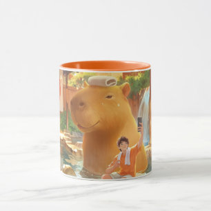 Giant Capybara - Hot Spring Illustration Tasse