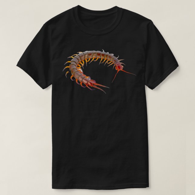 Giant Centipede Pet Lover Creepy Realistic Millipe T-Shirt (Design vorne)