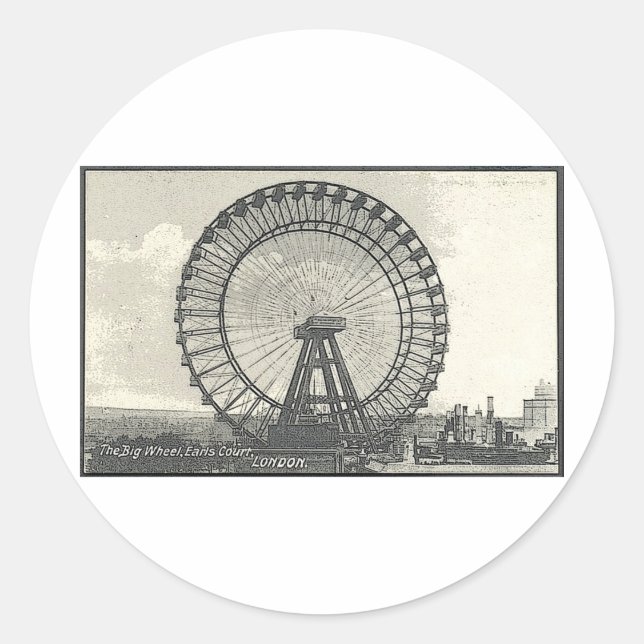 Giant Ferris Wheel LONDON Runder Aufkleber (Vorderseite)