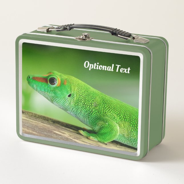 Giant Green Day Gecko Metall Brotdose (Vorderseite)