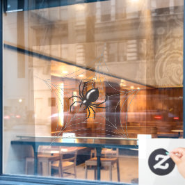 Giant Halloween Spider im Netz Fensteraufkleber