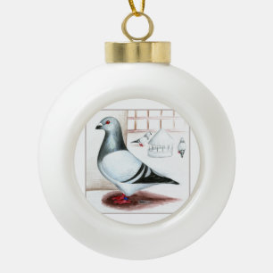 Giant Homer Pigeon 1973 Keramik Kugel-Ornament