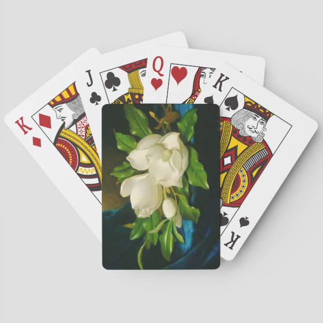 Giant Magnolias auf einem blauen Samttuch (Heade) Spielkarten (Rückseite)