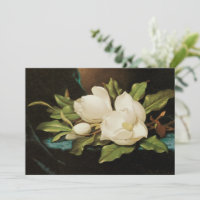 Giant Magnolias auf einem blauen Samttuch von MJ H