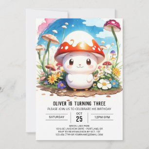 Giant Mushroom Boho Bash Birthday Einladung
