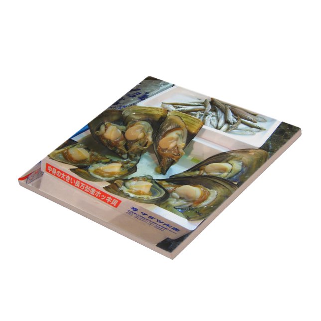 Giant Mussels Tsukiji Fish Market, Tokio, Japan Fliese (Seite)