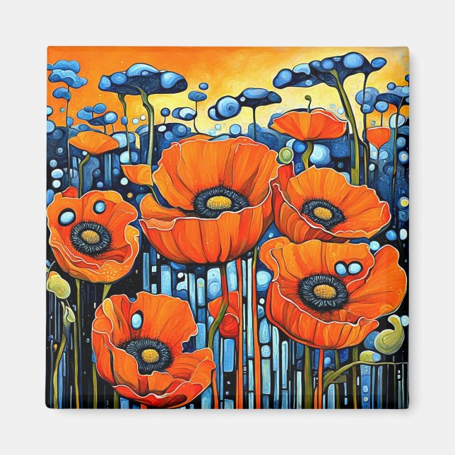 Giant Orange Poppies 2 Magnet (Vorne)