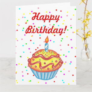 Giant Oversified Cupcake Happy Birthday Card Karte