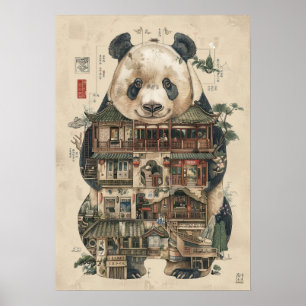 Giant Panda Anatomy Poster Bildungswissenschaft