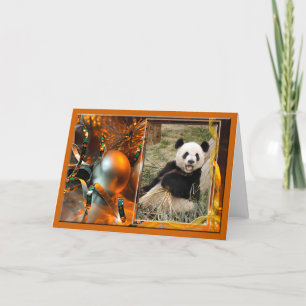 Giant Panda Bear Christmas Greeting Card Feiertagskarte