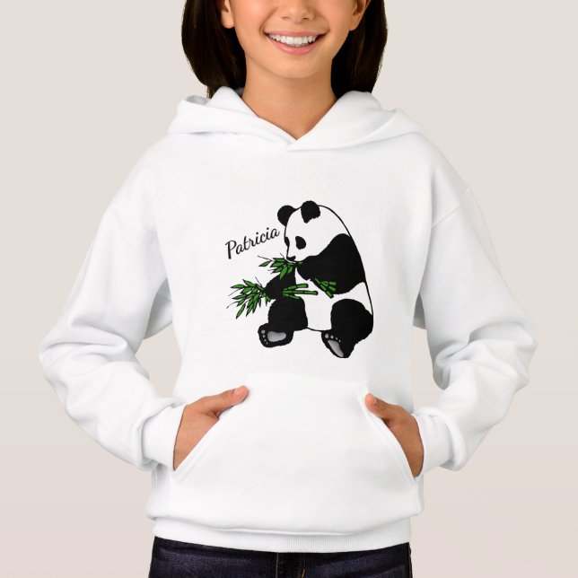 Giant Panda Eats Bamboo Name   Hoodie (Vorderseite)
