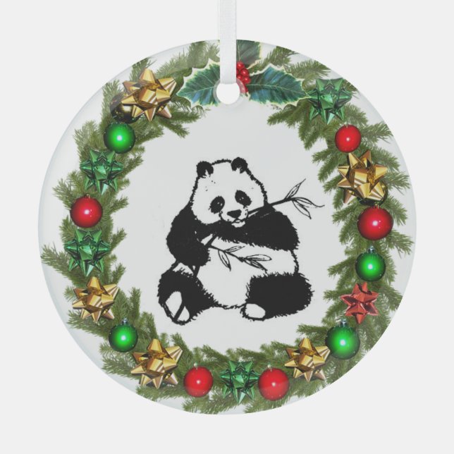 Giant Panda Glasdekoration Ornament Aus Glas (Vorderseite)