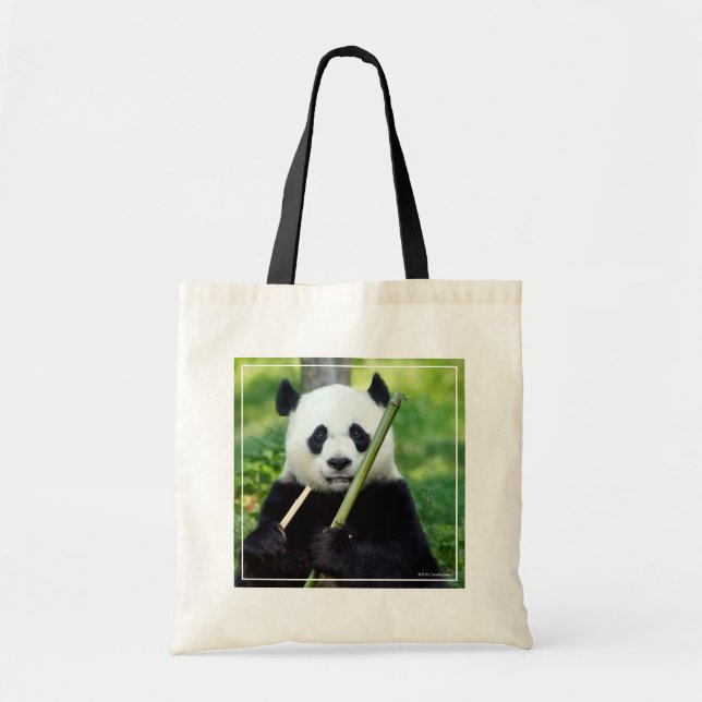 Giant Panda Holding Bamboo Tragetasche (Vorne)