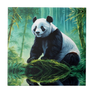 Giant Panda im Bamboo-Wald Fliese