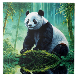 Giant Panda im Bamboo-Wald Fliese