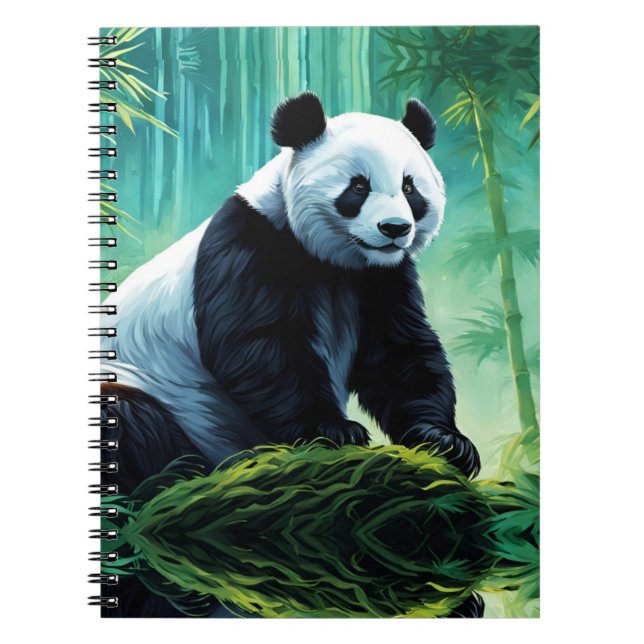 Giant Panda im Bamboo-Wald Notizblock (Vorderseite)