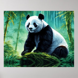 Giant Panda im Bamboo-Wald Poster