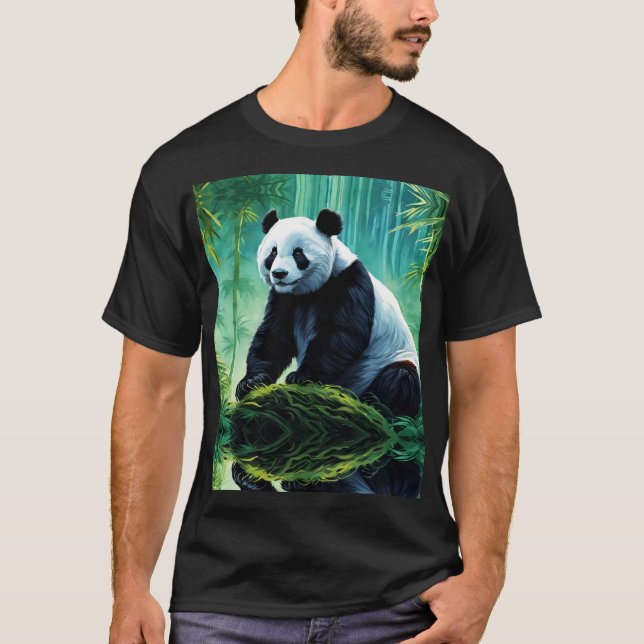 Giant Panda im Bamboo-Wald T-Shirt (Vorderseite)