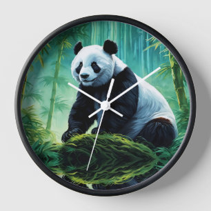 Giant Panda im Bamboo-Wald Uhr